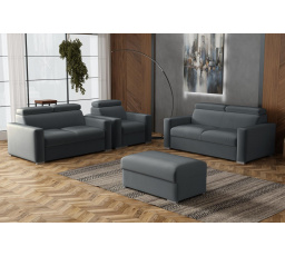 Sedací souprava Petrit 3+2+1+taburet Paros tmavě šedá