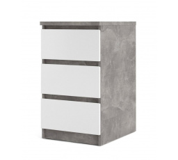 Komoda SIMPLICITY 237, Beton/Bílý lesk