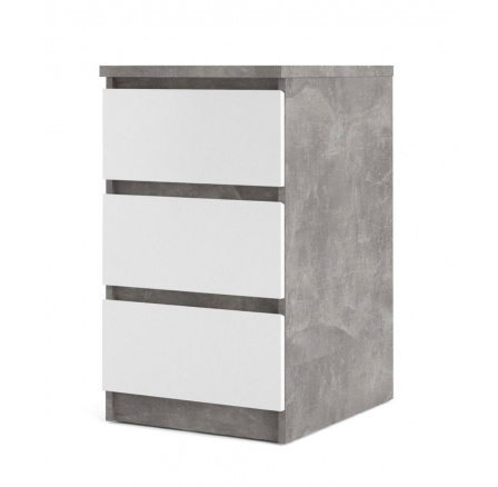 Komoda SIMPLICITY 237, Beton/Bílý lesk