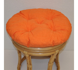 Polstr na ratanovou taburetku průměr 40 cm - oranžový melír