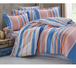 Povlečení bavlna 140x200, 70x90cm Mart blue-pink hotelový uzávěr