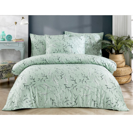 Saténový povlak na polštář Nessie green 50x70