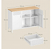 Komód 110x40x76cm, fém, fehér, AUK-E1420 WT