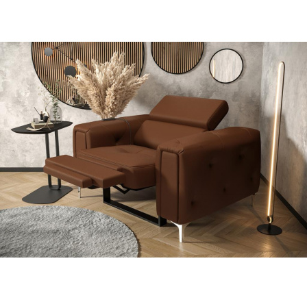 FOTEL ORION RELAX SKÓRA NATURALNA - Skóra brązowa