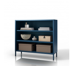 Alacsony fém polc kék Modern LUCA, 1000 x 900 x 350 mm