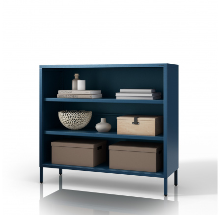 Alacsony fém polc kék Modern LUCA, 1000 x 900 x 350 mm