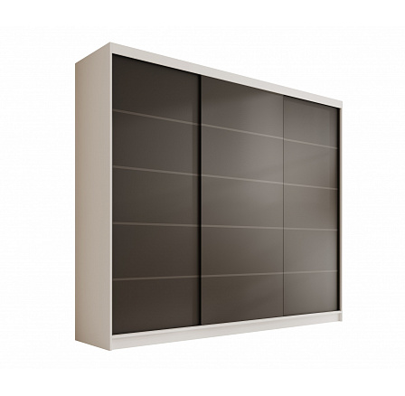 Tolóajtós szekrény Andy 250 Fehér+Fekete