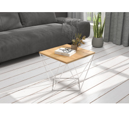 DIANA dohányzóasztal 50x50 Fehér+Artisan