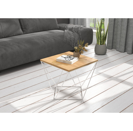 DIANA dohányzóasztal 50x50 Fehér+Artisan