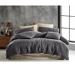Francouzské mušelínové povlečení tmavě šedé