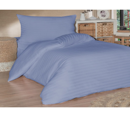 Francouzské povlečení saténový proužek 220x200, 70x90cm modré