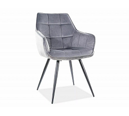LILIA VELVET étkezőszék, Szürke Bluvel 14/fekete