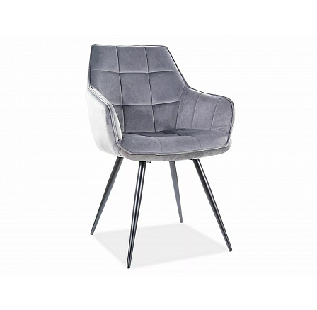 LILIA VELVET étkezőszék, Szürke Bluvel 14/fekete