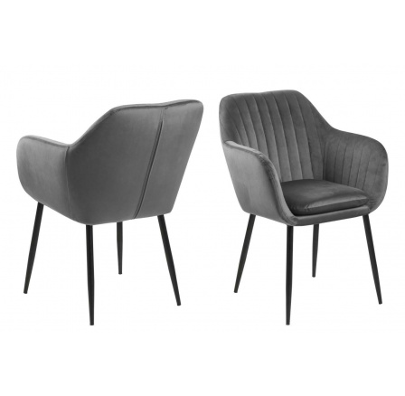 Emilia Velvet szék sötétszürke/fekete