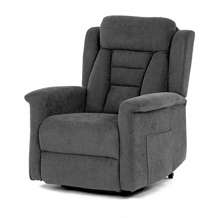 Polohovací křeslo, elektrické kabelové ovládání, šedá, látka, TV-7072 GREY2