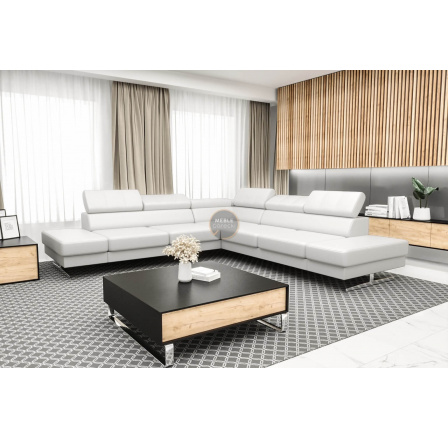 NAROŻNIK EMPORIO MAX 300X300 - Biała eko skóra
