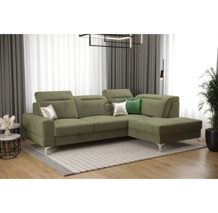 NAROŻNIK ROZKŁADANY MALIBU MINI 180X250 - prawa , Odcienie oliwkowego