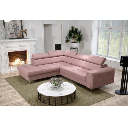 NAROŻNIK ORION II Z FUNKCJĄ SPANIA 225x255 CM - Odcienie różu , lewa NAROŻNIK ORION II Z FUNKCJĄ SPANIA 225x255 CM - Odcienie różu , lewa