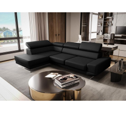 NAROŻNIK SKÓRZANY MILANO I - lewa , Odcienie czarnego