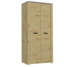 XL S2D szekrény, Artisan Tölgy + Simaszürke