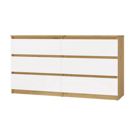 Komoda Malvína M6 140, dub artisan/bílá