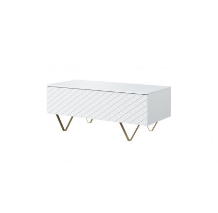 Konferenční stolek Scalia 120 2K, bílý mat / zlaté nohy