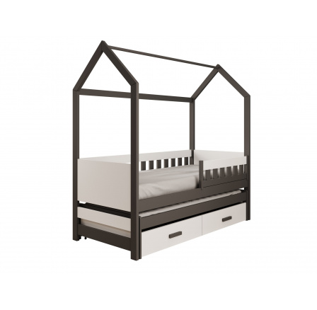 Jaspis Házikó Ágy Grafit+Fehér matraccal