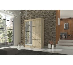 Tolóajtós szekrény tükörrel GILTON 150 Sonoma+Sonoma