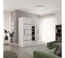 Tolóajtós szekrény MOX 160 Fehér+Fekete