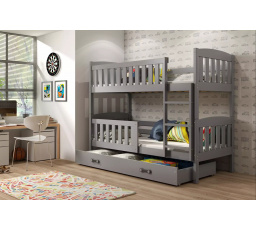 KUBUŚ PIĘTROWE RAMA GRAFIT SZUFLADA GRAFIT BEZ MATERACY 90 X 200 KPL