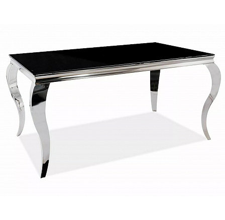 PRINC étkezőasztal 150, Fekete/Króm