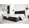 ŁÓŻKO LOFT - 200x200 , Metalowy na podnośnikach gazowych , Odcienie żółte
