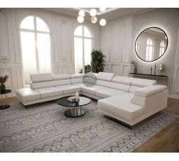 NAROŻNIK EMPORIO MAX II 300X350X180 - lewa , Eko skóra biała