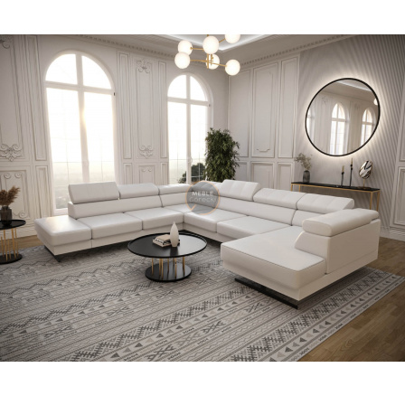 NAROŻNIK EMPORIO MAX II 300X350X180 - lewa , Eko skóra biała NAROŻNIK EMPORIO MAX II 300X350X180 - lewa , Eko skóra biała
