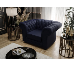 FOTEL MANCHESTER SKÓRA NATURALNA - Skóra granatowa