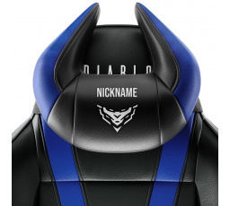 Fejtámla párna X-Horn személyre szabott hímzéssel, fekete-kék