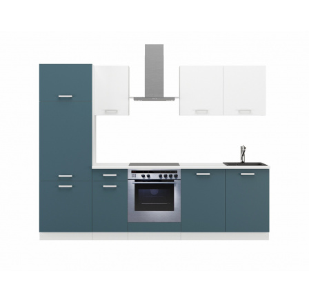 Kuchyňská linka TONI 260 cm, Granát Skagerrak/Bílá