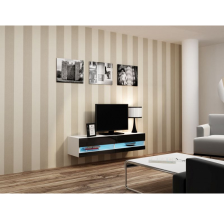 TV-szekrény VIGO NEW 140, fehér / fekete fényes TV-szekrény VIGO NEW 140, fehér / fekete fényes