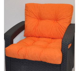 Polstr na křeslo z umělého ratanu - látka oranžový melír
