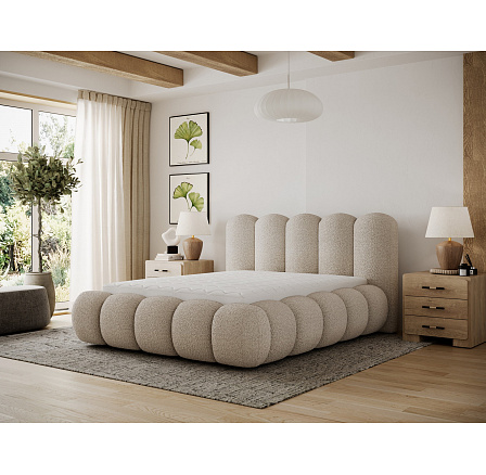 Oloroso ágy 140x200 fémvázzal és ágyneműtartóval, barna bouclé Royal 20 1 Oloroso ágy 140x200 fémvázzal és ágyneműtartóval, barna bouclé Royal 20 1