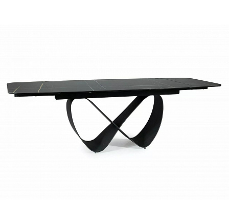 INFINITY CERAMIC étkezőasztal, Azario Black fekete matt/Fekete matt