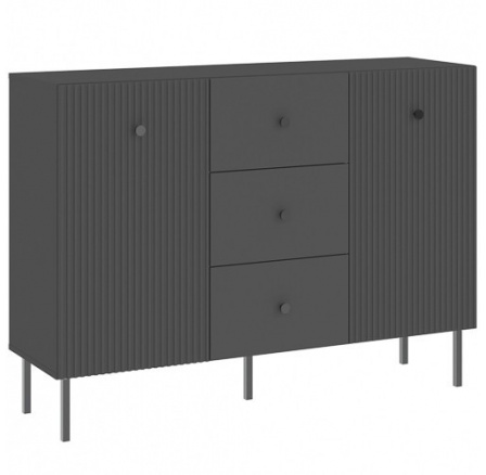 VIENA 2D3S komód, Fekete/Fekete