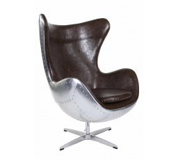 Tojásfotel alumínium barna PU