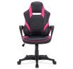 Herní křeslo, houpací mechanismus, černá ekokůže, KA-Y207 PINK