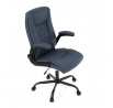 Kancelářské křeslo, houpací mechanismus, modrá ekokůže, KA-Y344 BLUE