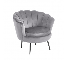 Velvet szürke fotel /fekete lábak/ LC-032-1