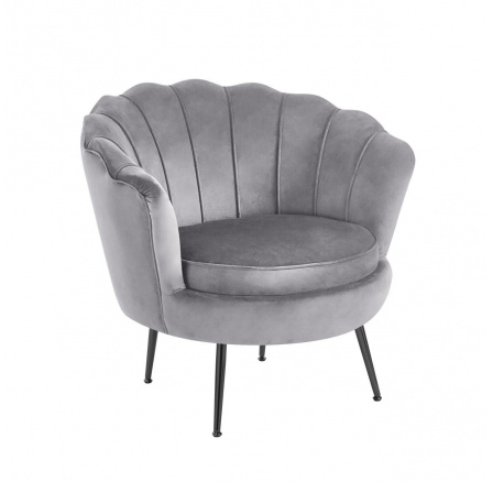 Velvet szürke fotel /fekete lábak/ LC-032-1