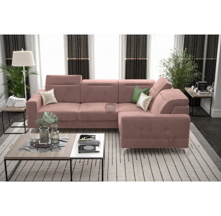 NAROŻNIK MALIBU 250X180 CM - prawa , Odcienie Różu