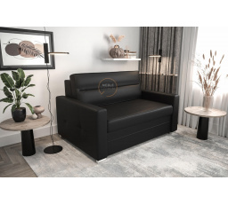 SOFA Z FUNCJĄ SPANIA ARTE I 140CM - SKÓRA NATURALNA - Skóra czarna