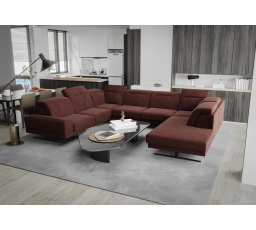 NAROŻNIK FIORE MAX I 220x350x265 CM - Odcienie ciemnego różu , lewa